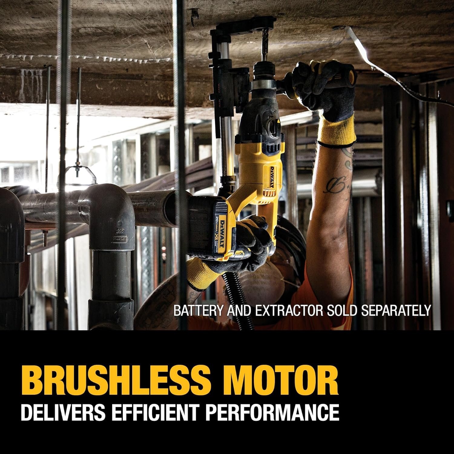 DEWALT 20V MAX SDS Plus 1 Inch Cordless Rotary Hammer with D-Handle, Bare Tool Only (DCH133B) - Image 9
