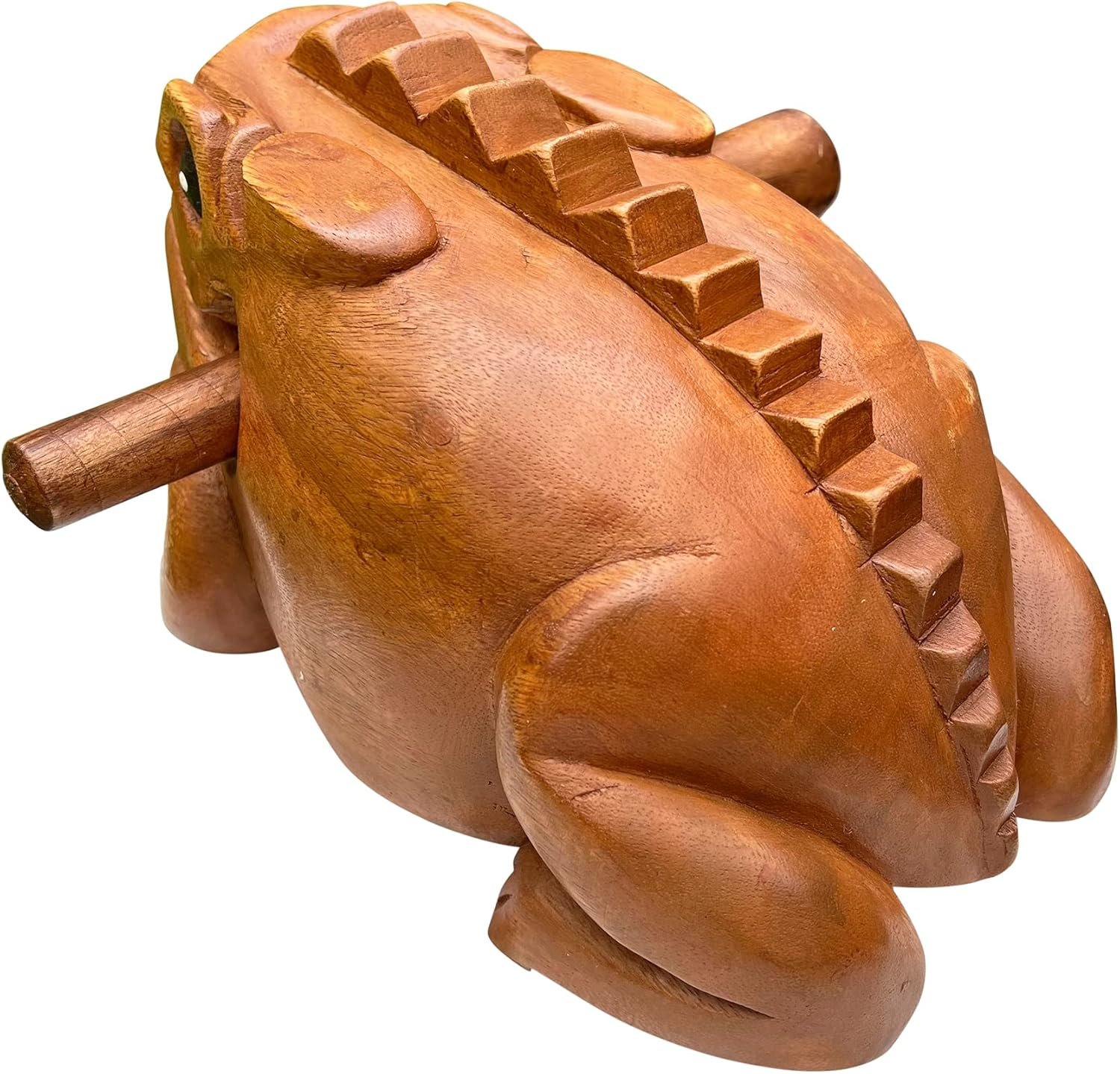 Deluxe Super-Jumbo 13" Wood Frog Guiro Rasp - Percussion Musical Instrument Tone Block - Wooden Instrument with Stick, Frog Noise Maker by World Percussion USA - Image 5