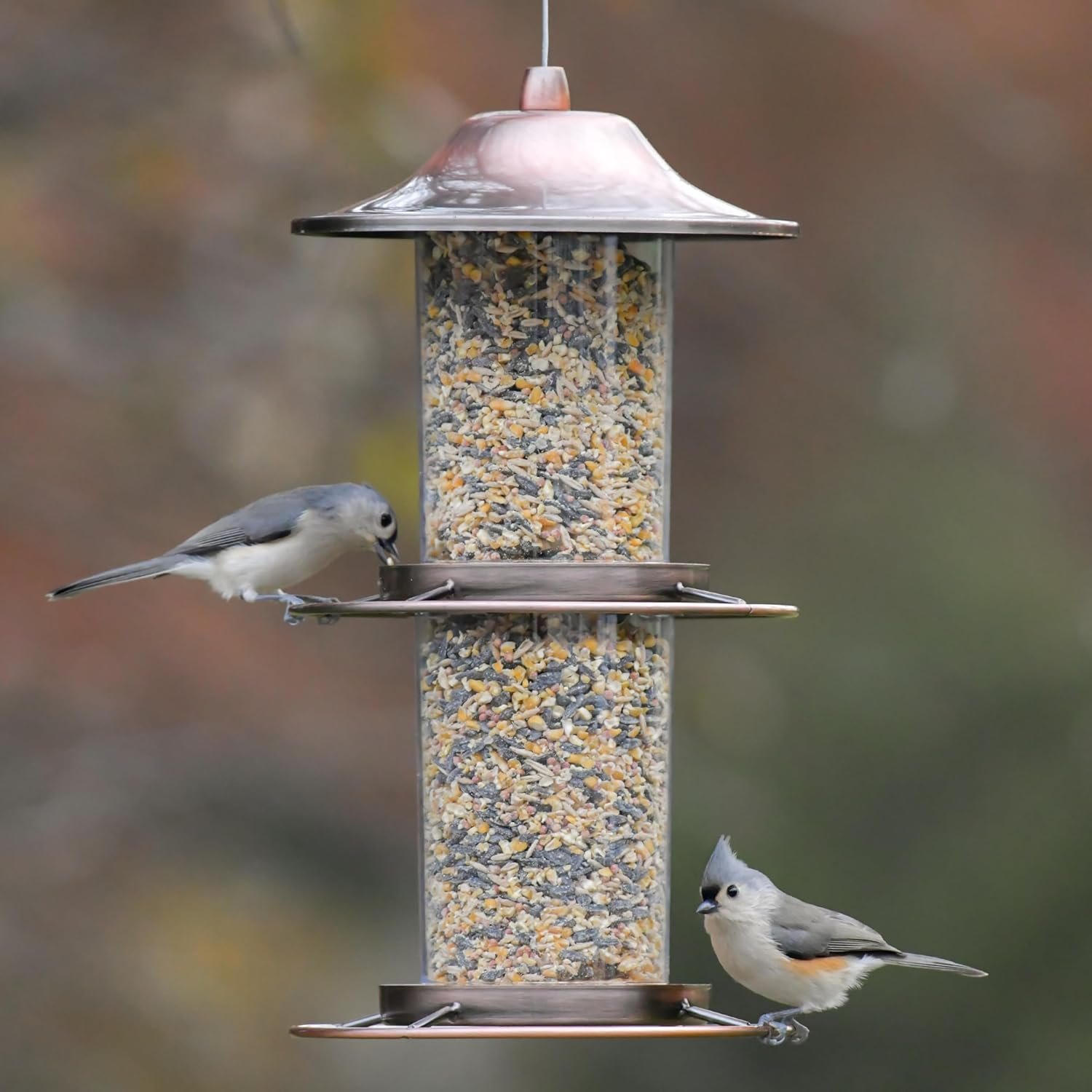 Perky-Pet 325C 2-Tier Copper Panorama Bird Feeder - Image 2