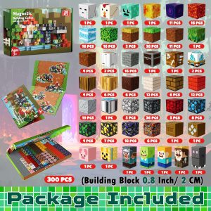 300 PCS 0.8in Magnetic Blocks Magnet Toys for Kids, Magnetic Building Blocks Cubes, Stacking Magnets, School STEM Toys for Boys and Girls Age 3+ Years Old (Theme: Portal)