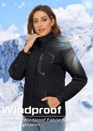 TACVASEN Women’s Winter Jacket Waterproof Ski Jackets Snow Coat Warm Fleece Rain Jac...