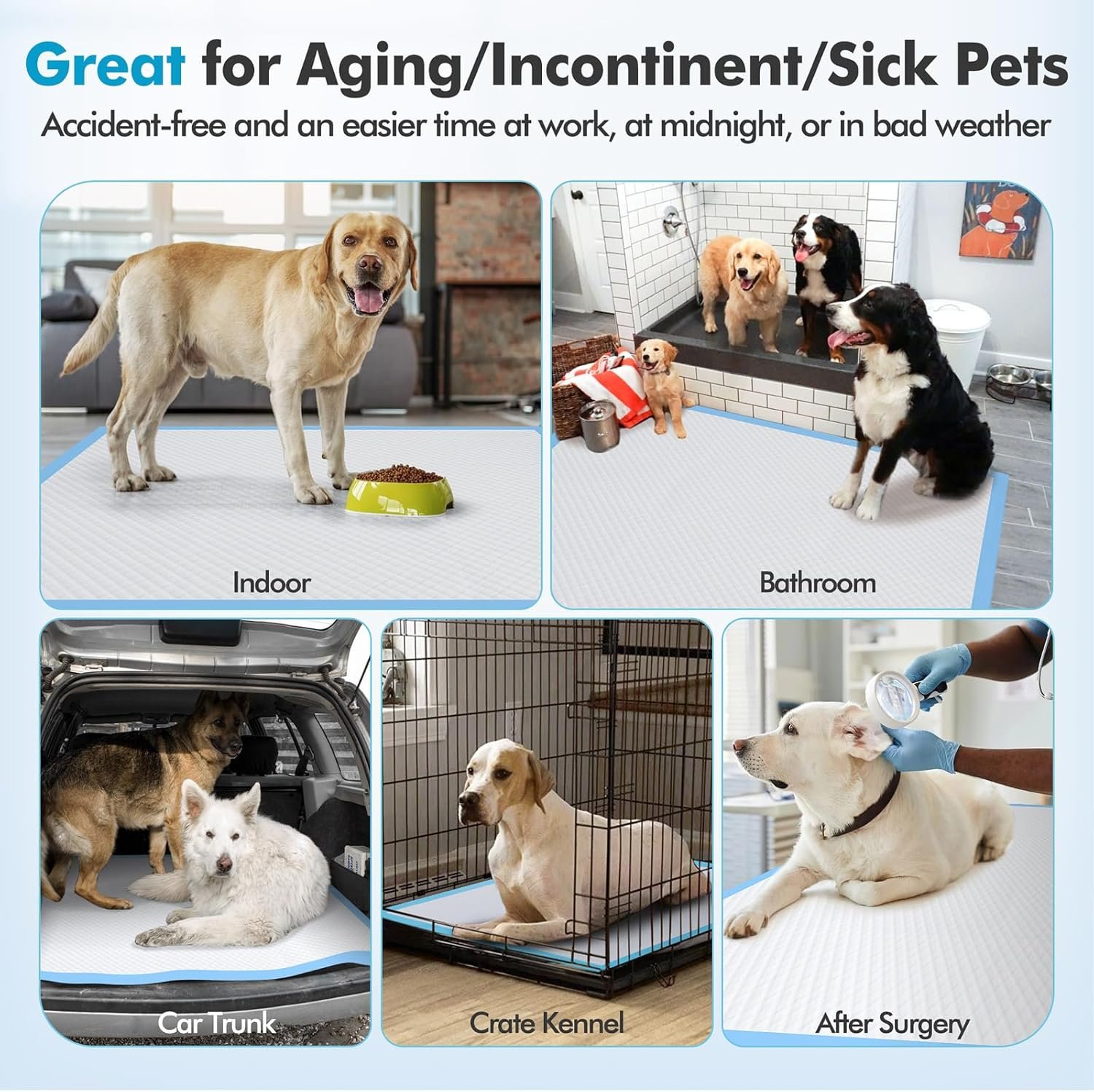 Gimars 4XL 36x36 Dog Pee Pads Extra Large - 200 Counts, Thicken Extra Absorbent Pet Training Puppy Pee Pads, Quick Dry Leak Proof Jumbo Disposable Polymer Wee Wee Pads for Dogs Cats Rabbits Pets - Image 7