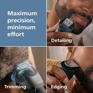 Philips Norelco Beard Trimmer 5000 Series, Men’s Face Trimmer, 100% Waterproof BeardSense Tech, Precision Trimmer with Fading Combs, Self-Sharpening Blades, Hair Collector & Charging Stand, BT5785/40