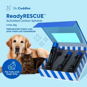 Dr. Cuddles ReadyRESCUE – Dog First Aid Kit Essential – Activated Charcoal Detox for Dogs, Cats, Pets – Animal First Aid Kit – Dog Medical Emergency Kit – Dog Travel Essentials – 30g (3 Vials of 30g)