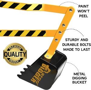 Stargo Kids Excavator Toy Sand Digger on Wheels, Steel Sandbox Digger Toys for Boys, Sand Toys Ride On Excavator, Beach Toys