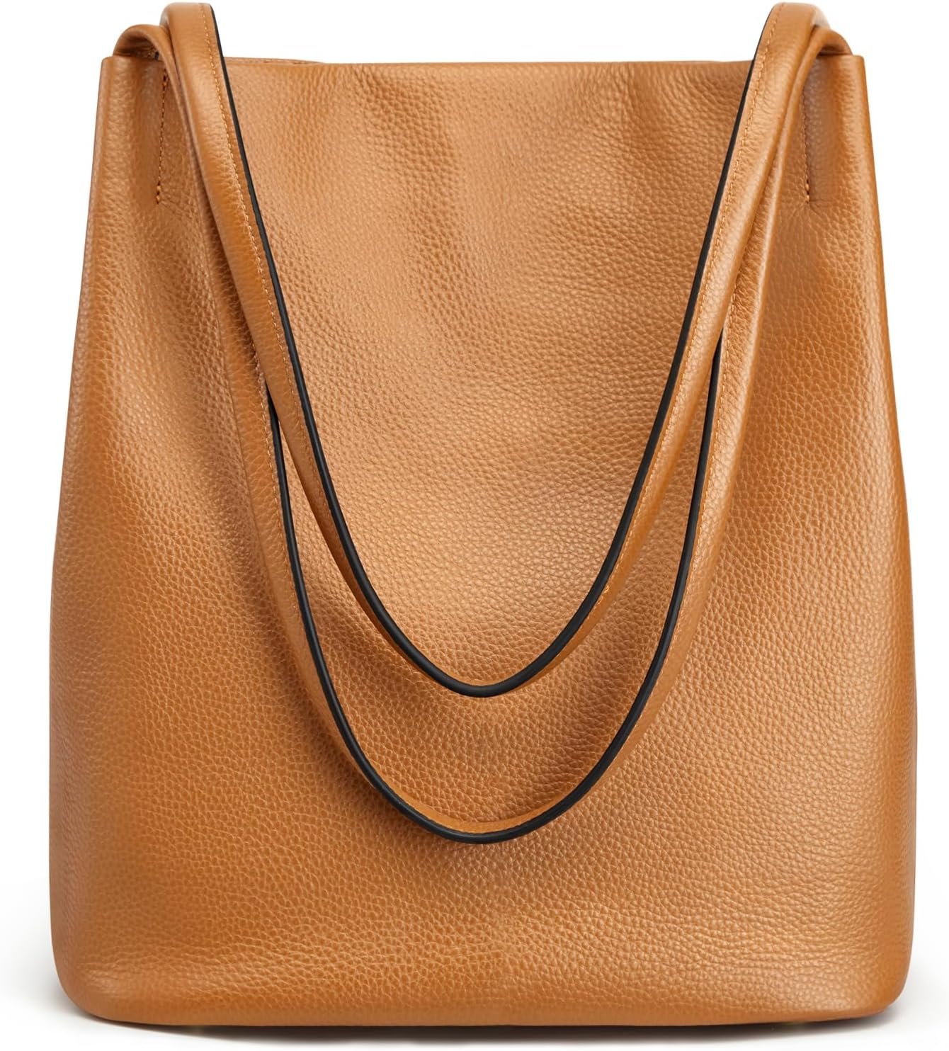 Kattee Women Soft Genuine Leather Totes Shoulder Bag Purses and Handbags with Top Magnetic Snap Closure - Image 7