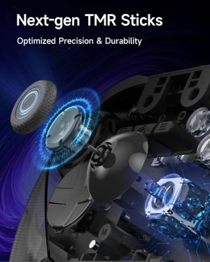EasySMX D10 Wireless Game Controller – TMR Anti-Drift Joysticks, Dual-Mode Triggers, 1000Hz Polling, Mechanical Buttons, RGB – Bluetooth Gamepad for PC/Switch/Switch2/iOS/Android with Charging Dock