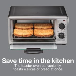 Proctor Silex 4 Slice Countertop Toaster Oven, Multi-Function with Bake, Toast and Broiler...