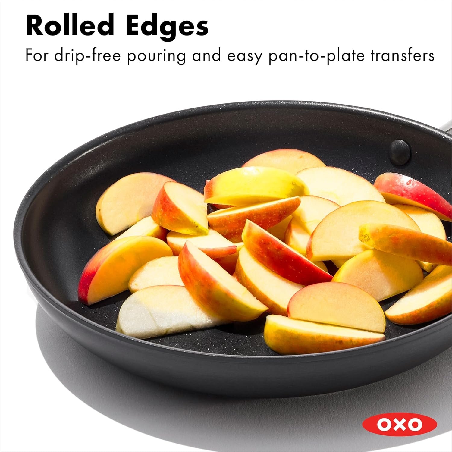 OXO Enhanced 10" Frying Pan Skillet, PFAS-Free Ceramic Nonstick, Durable Hard Anodized Cookware, Scratch Resistant, Stainless Steel Handle, Good Grips, Dishwasher Safe, Oven safe, Black - Image 5