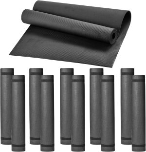 10 Pack Yoga Mats Bulk, 68” x 24” x 4mm Thick Black Yoga Mats for Kids and Adu...