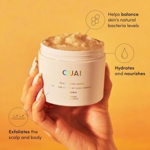 OUAI Scalp & Body Scrub, St. Barts – Exfoliating Body Scrub with Sugar & Coconut Oil Blend for Smooth, Moisturized Skin – Gentle Scalp Exfoliator for Removing Product Build Up (8.8 Oz)