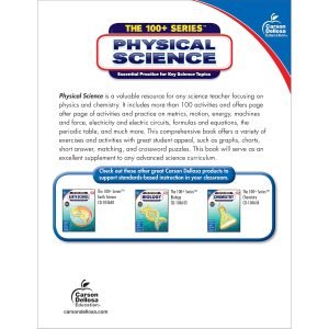 Carson Dellosa | The 100 Series: Physical Science Workbook | Grades 5-12, Science, 128pgs