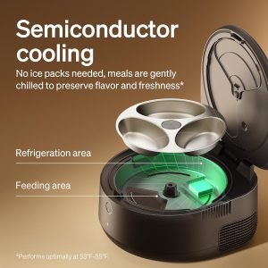 PETLIBRO Automatic Cat Feeder Wet Food with Stainless Steel Bowl, Refrigerated Auto Cat Feeder with Semiconductor Cooling, 3 Fresh Meals for 3 Days, App-Controlled Pet Food Dispenser, Easy to Clean