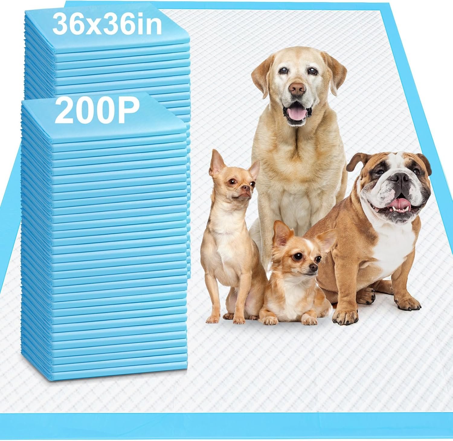 Gimars 4XL 36x36 Dog Pee Pads Extra Large - 200 Counts, Thicken Extra Absorbent Pet Training Puppy Pee Pads, Quick Dry Leak Proof Jumbo Disposable Polymer Wee Wee Pads for Dogs Cats Rabbits Pets - Image 8