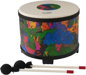 Remo KD-5080-01 Kids Percussion Floor Tom Drum – Fabric Rain Forest, 10″