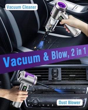 Handheld Car Vacuum Portable Cordless, 22000Pa High-Power Suction Hand held Vacuum Cleaner...