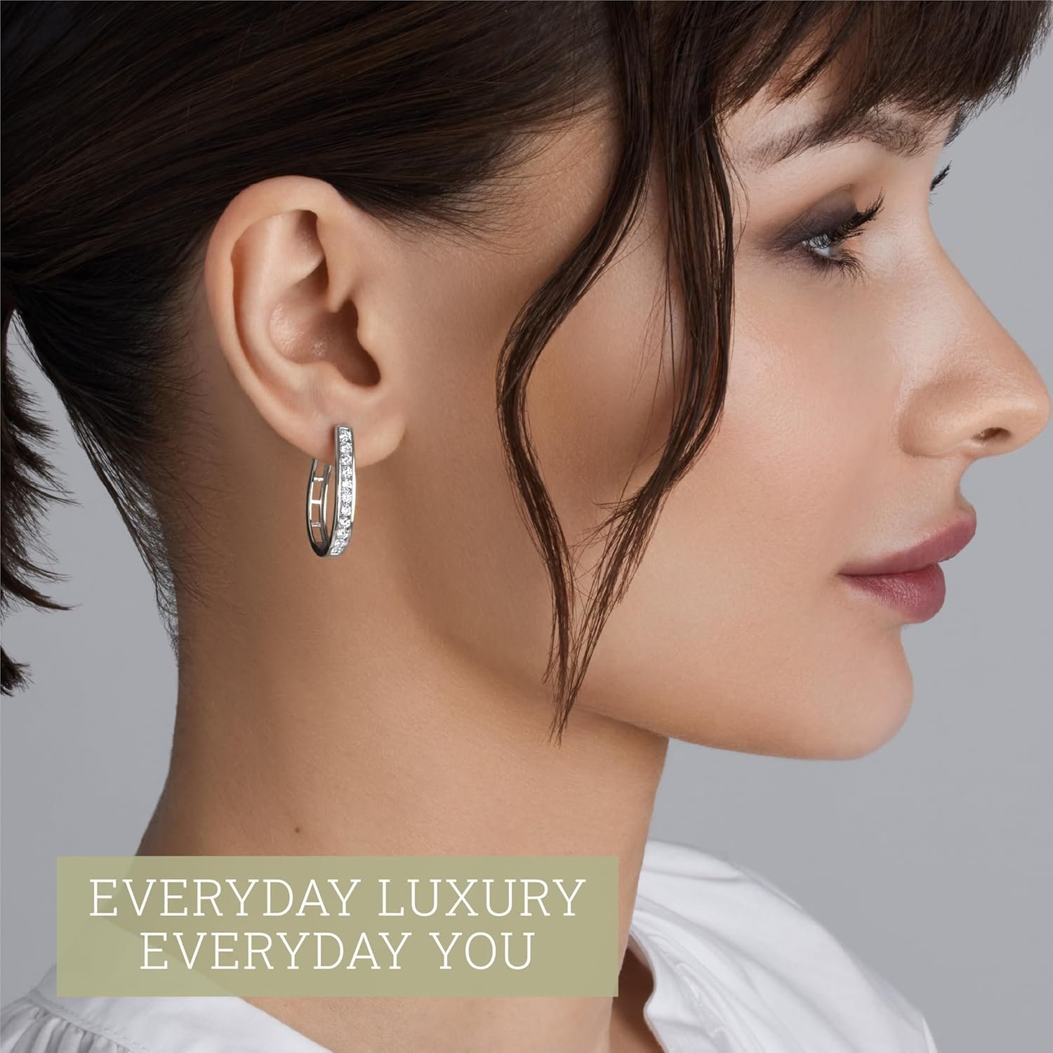 Gilded Lab-Grown Diamond Channel Set Hoop Earrings for Women in 925 Sterling Silver and 14KT Yellow Gold Plated Silver | Hypoallergenic Fine Jewelry | Hinged Closure | SI1 Clarity, F Color |1/4,1/2, 1 Carat Total Weight - Image 7