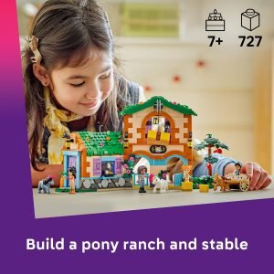 LEGO Friends Pony Ranch & Stable Pretend Play Building Toy – Playset with 3 Horse Toys for Creative Storytelling – Birthday Gift Idea for Girls & Boys, Ages 7+ Who Love Horse Stuff – 42654