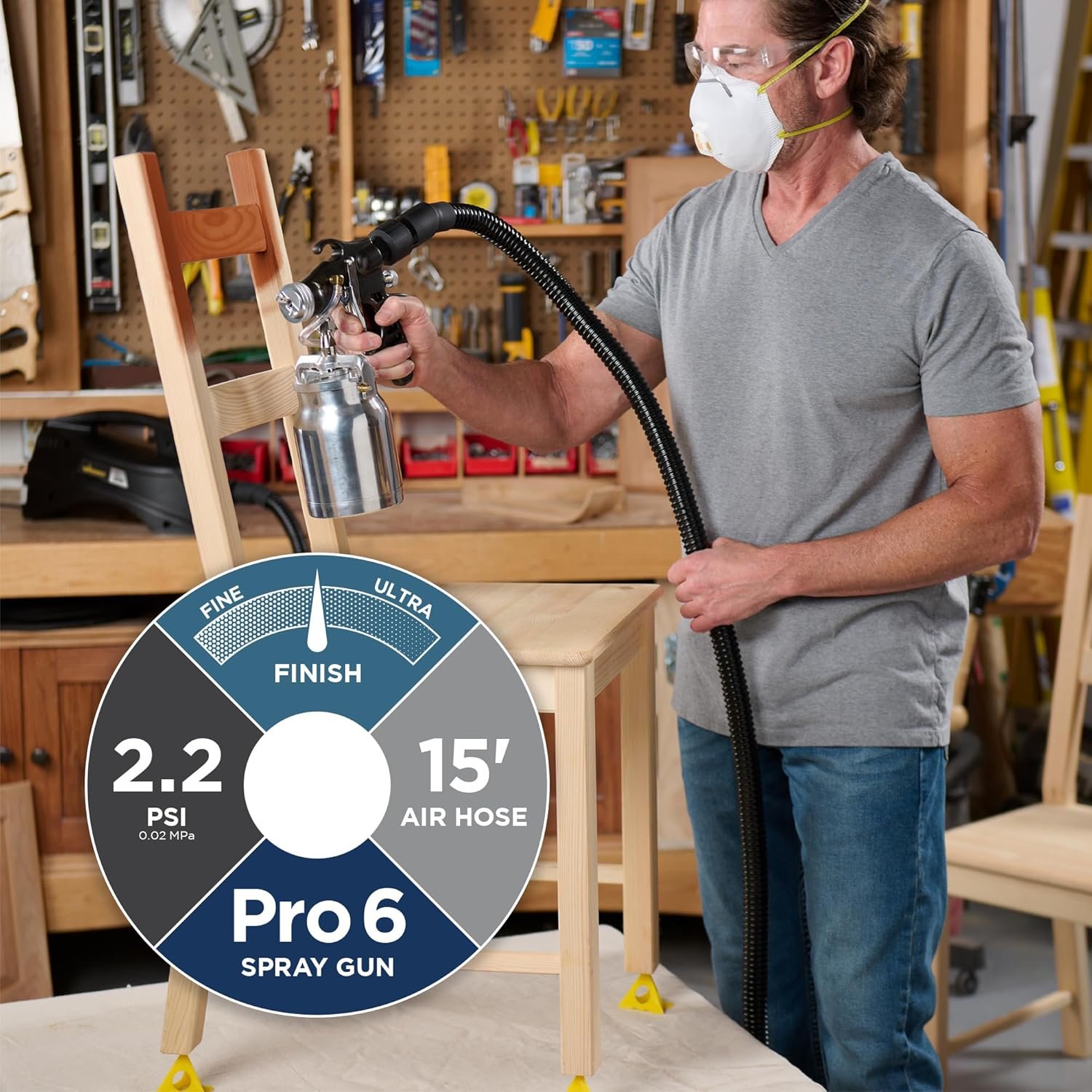 Wagner Spraytech 2443205 Earlex 5700 Stationary HVLP Paint Sprayer for Woodworking and Furniture Refinishing, Fine Finishing with Oil & Water Based Materials, Adjustable Settings - Image 2