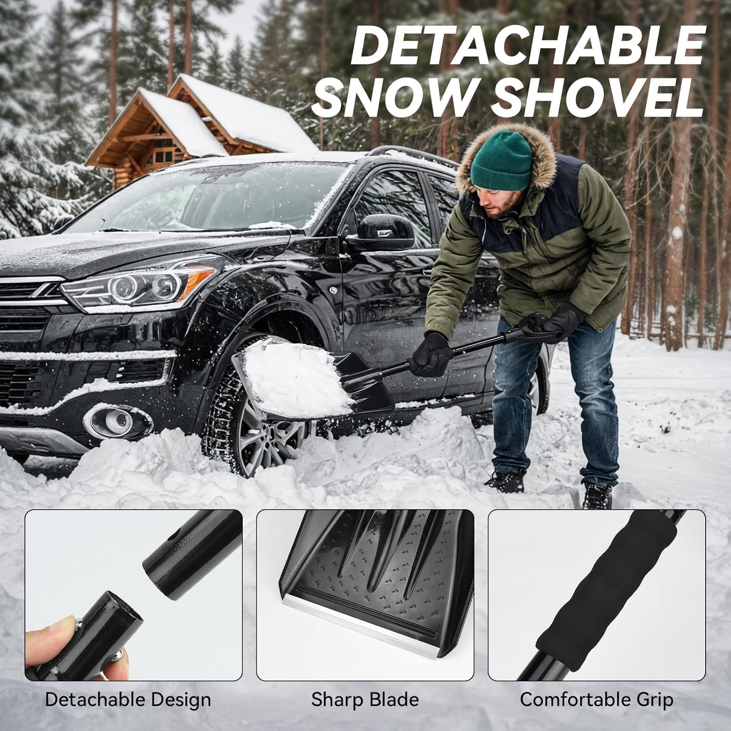 Car Emergency Kit with Portable Air Compressor, Winter Car Safety Roadside Assist Kit, Emergency Car Kit for Cars, Trucks - Image 4