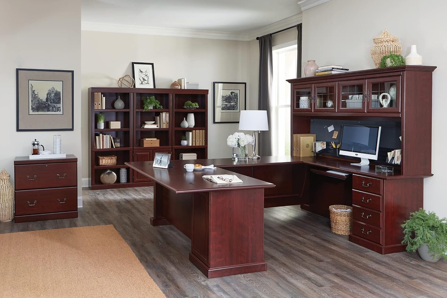 Sauder Heritage Hill Library/ Book shelf, Classic Cherry finish - Image 7