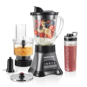 Hamilton Beach Blender and Food Processor Combo for Shakes & Smoothies, With 3 Cup El...