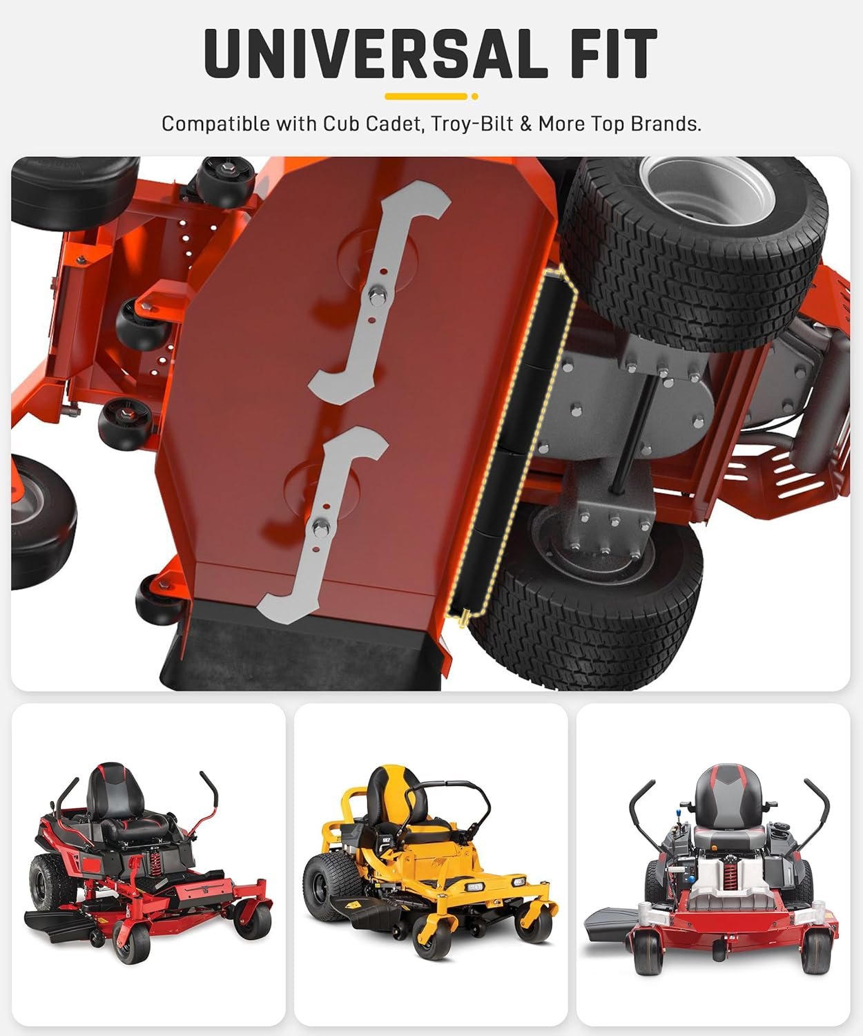 Wyckoff 19A70059OEM Lawn Striping Kit for 50"/54"/60" Deck Zero-Turn Mowers, Compatible with Cub Cadet ZT1/ZT2/ZT3, Troy-Bilt Mustang Z Series & More, Professional Grass Roller System - Image 5
