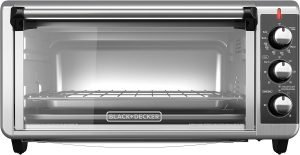 BLACK+DECKER 8-Slice Extra Wide Convection Toaster Oven, Fits 9″x13″ Oven Pans...