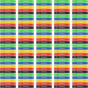 150 Pcs Bulk Fitness Resistance Bands Set for Gym Members Sports Class Students Gift, 5 Pi...