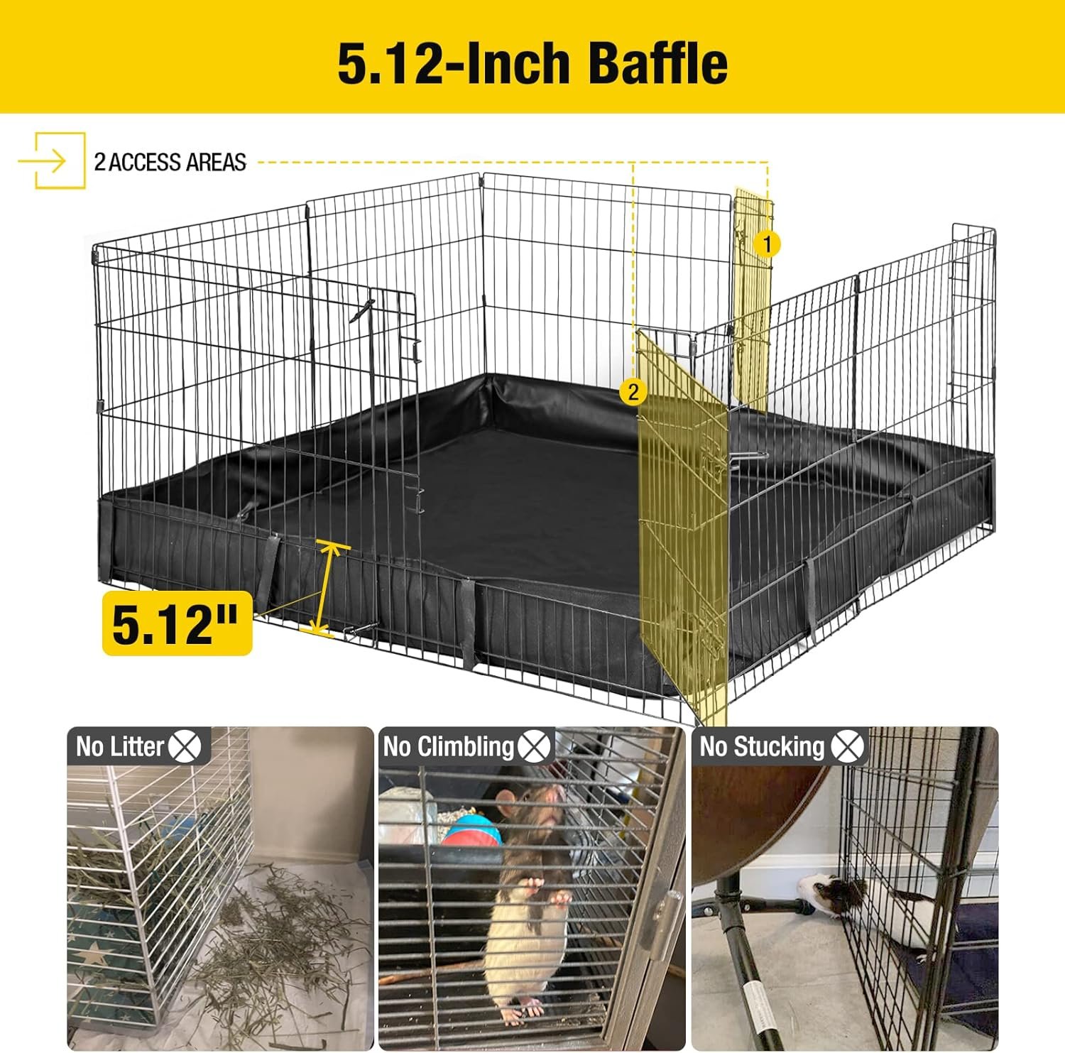 Aivituvin Pet Playpen Guinea Pig Cage Small Animal Rabbit Exercise Pen with Waterproof Floor Liner - Extension Playpen ONLY - Image 3