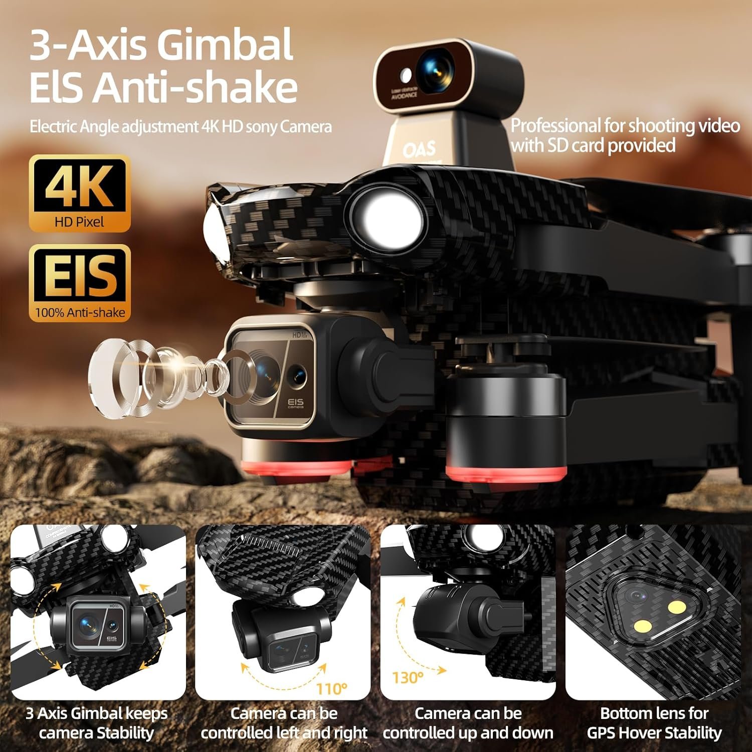 Upgraded Professional Drones with Camera for Adults 4K HD, Anti-shake 3 Axis Gimbal, 360° Obstacle Avoidance, Payload Release, Tablet Touch Screen Controller, Up to 5 Miles Range, 84 Minutes Two Batteries, Time-lapse, Follow Me, Rainproof, GPS Safe Height Auto Return - Image 5