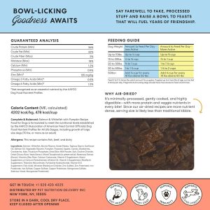 The Pets Table Air Dried Grain Free Dog Food for Dogs Large, Medium and Small | Puppy Dog Food, Adult Dog Food, Senior Dog Food | Salmon & Whitefish with Pumpkin 4.5 lbs / 72 oz Bag