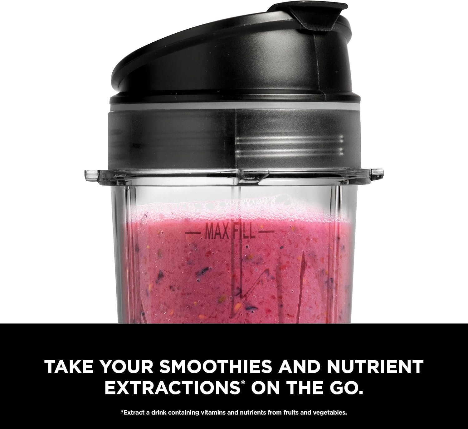 Ninja Fit Compact Personal Blender, Portable Blender for-Smoothies, Shakes, Food Prep, and Frozen Blending, 700-Watt Base, (2) 16-oz. Cups and Spout Lids, Black QB3001SS - Image 5