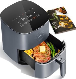 COSORI Air Fryer Pro 9-in-1, Compact 5QT, 450℉: Half Time & Chef-Grade Cook, One-Wi...