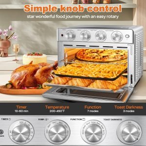 Geek Chef Air Fryer Toaster Oven 26 QT, Large AirFryer Convection Countertop Oven Combo wi...