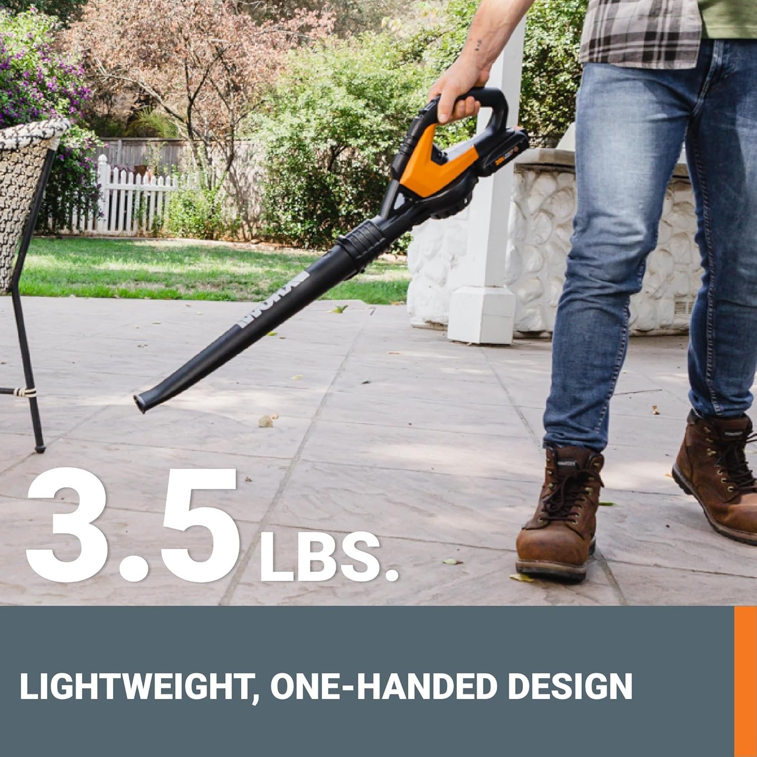 WORX WG545.1 20V Cordless Leaf Blower, Electric Blowers for Lawn Care with 120 MPH & 3.5 Lbs, Long Nozzle Design for Narrow Spaces with Cleaning Attachments, Battery & Charger Included - Image 5