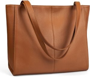 befen Genuine Leather Tote Bag for Women Work, Women’s Leather Shoulder Bags Purses Satchel Handbags with Laptop Compartment