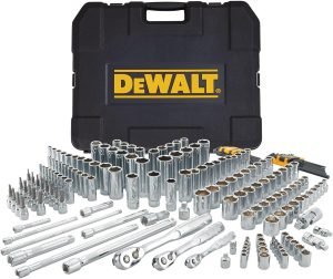 DEWALT Mechanics Tool Set, SAE and Metric Socket Wrench Set, Drive Sizes 1/2, 1/4, 3/8 Socket Set, 192-Piece Tool Box (DWMT75049)