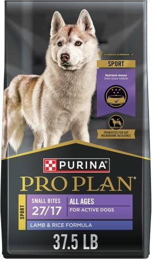 Purina Pro Plan High Protein Dog Food, Small Bites, SPORT 27/17 Lamb and Rice Formula – 37.5 lb. Bag