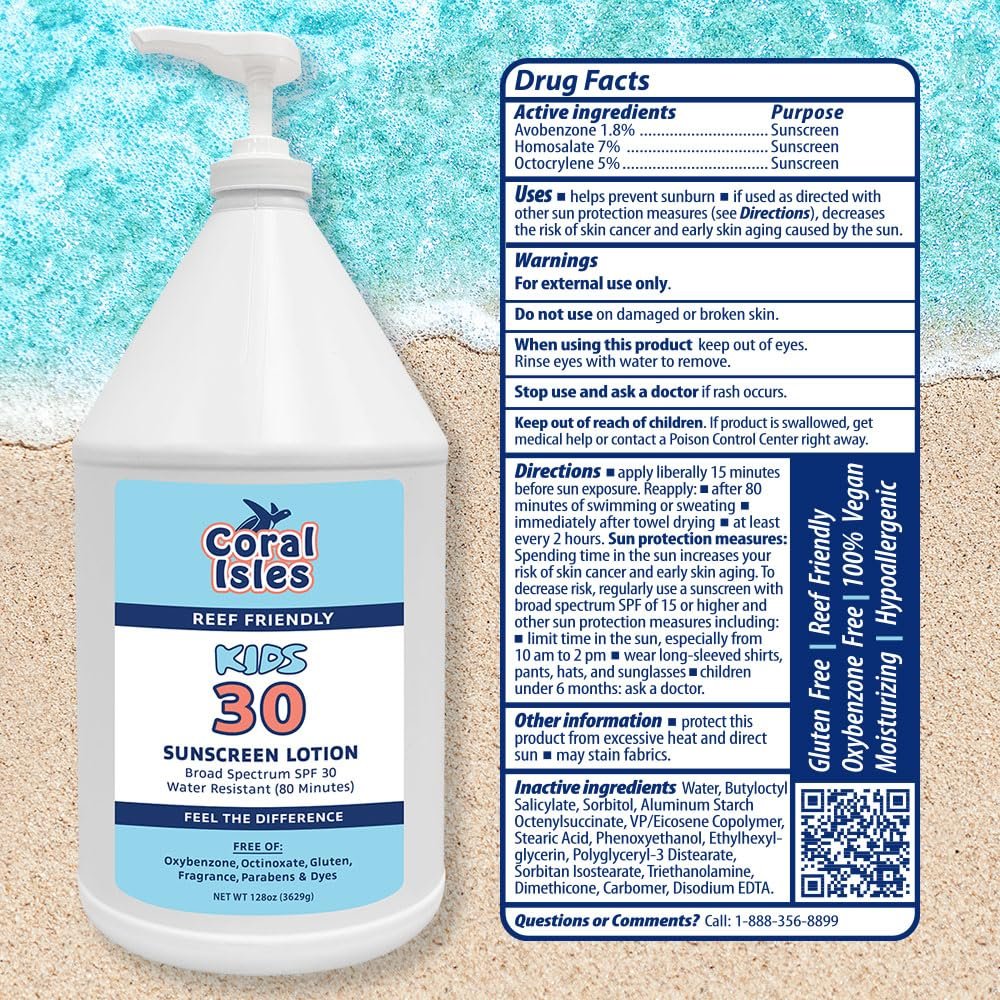 Rocky Mountain Sunscreen | KIDS SPF 30 Lotion -Broad Spectrum UVA/UVB Protection | Hawaii 104 Reef Act Compliant (Oxybenzone & Octinoxate Free) | Water Resistant 80 Min. | Gallon with Pump (128 Fl Oz) - Image 6