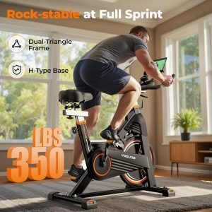 YOSUDA PRO Magnetic Exercise Bike 350 lbs Weight Capacity – Indoor Cycling Bike Stationary with Comfortable Seat Cushion, Silent Belt Drive 010C