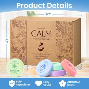 Shower Steamers 60 PCS with Individually Wrapped, Shower Bombs for Women with 6 Rich Scent...