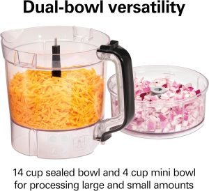 Hamilton Beach Stack & Snap Food Processor and Vegetable Chopper, Stainless Steel Bla...