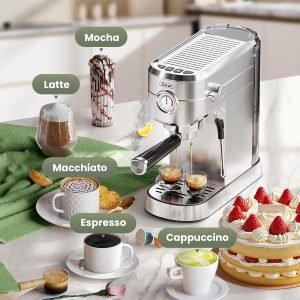 Gevi Commercial Espresso and Coffee Makers, Professional 20 Bar Espresso Maker with Milk F...