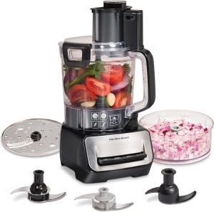 Hamilton Beach Stack & Snap Food Processor and Vegetable Chopper, Stainless Steel Bla...