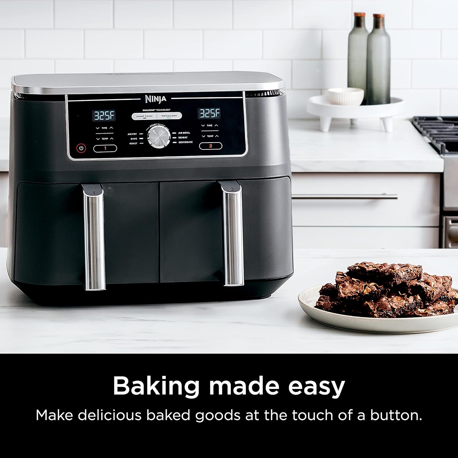 Ninja DZ401 Foodi 10 Quart 6-in-1 DualZone XL 2-Basket Air Fryer with 2 Independent Frying Baskets, Match Cook & Smart Finish to Roast, Broil, Dehydrate for Quick, Easy Family-Sized Meals, Grey - Image 12