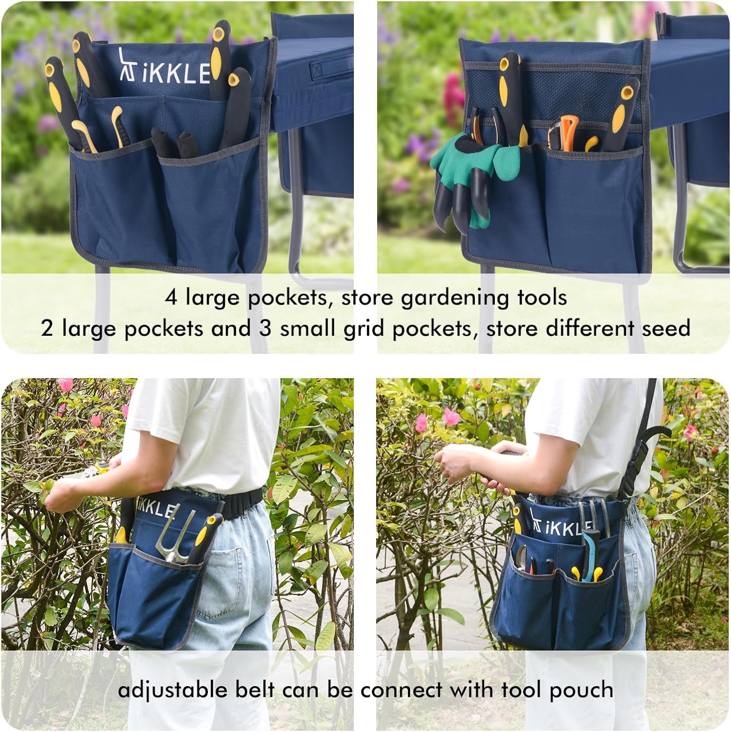 ikkle Heavy Duty Garden Kneeler Seat and Gardening Stool - Thicker Wider Soft Detachable Kneeling Pad - Gift for Women Men Christmas (Holds 330lbs/150kg) - Image 7