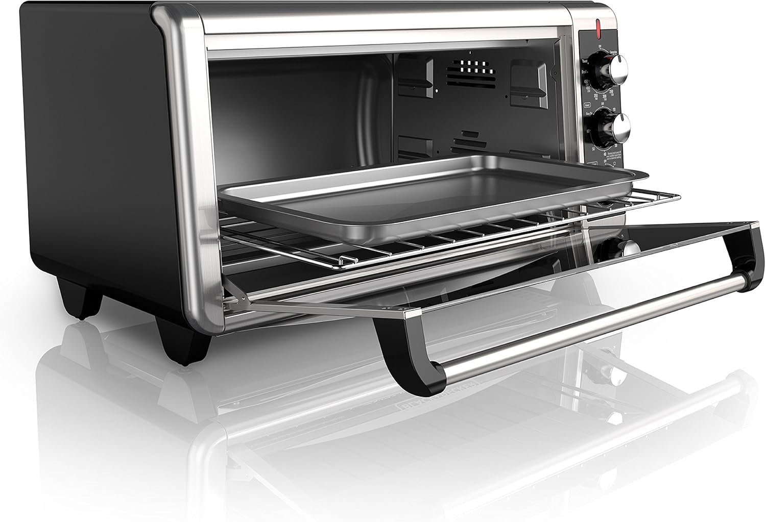 BLACK+DECKER 8-Slice Extra Wide Convection Toaster Oven, Fits 9"x13" Oven Pans and 12" Pizza, Bake, Toast, Broil, and Keep Warm Functions, Countertop Compact Design with Stainless Steel Finish - Image 14