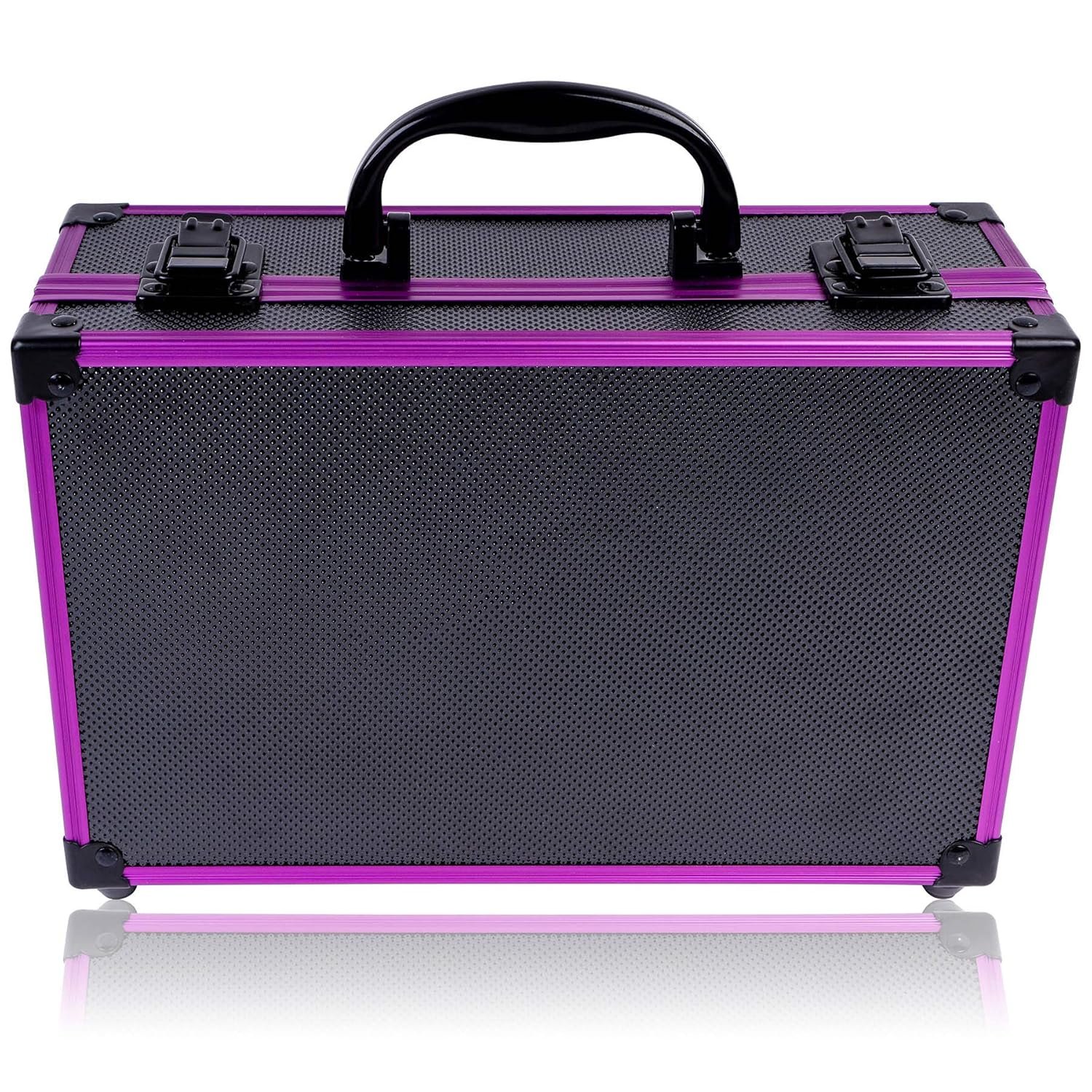 SHANY Carry All Make up Train Case with Pro Makeup Set, Beauty Brushes, Lipsticks, Eye Shadows, Blushes, Powders, and more - Reusable Cosmetics Storage Organizer - Premium Gift Packaging - Purple - Image 9