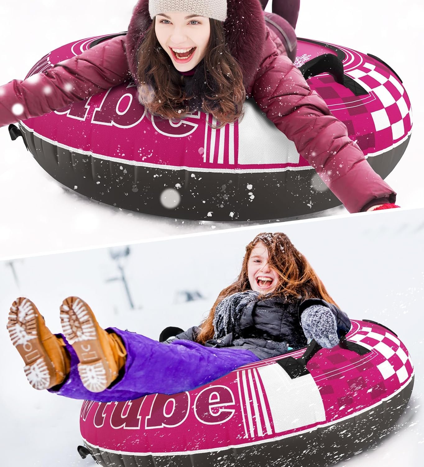 Jasonwell Inflatable Snow Tube Sled - Heavy Duty Snow Tubes for Sledding with Premium Canvas Cover for Kids Adults Snow Toy Fun Winter Outdoor Toys Christmas Birthday Gift for Boys Girls Children - Image 8